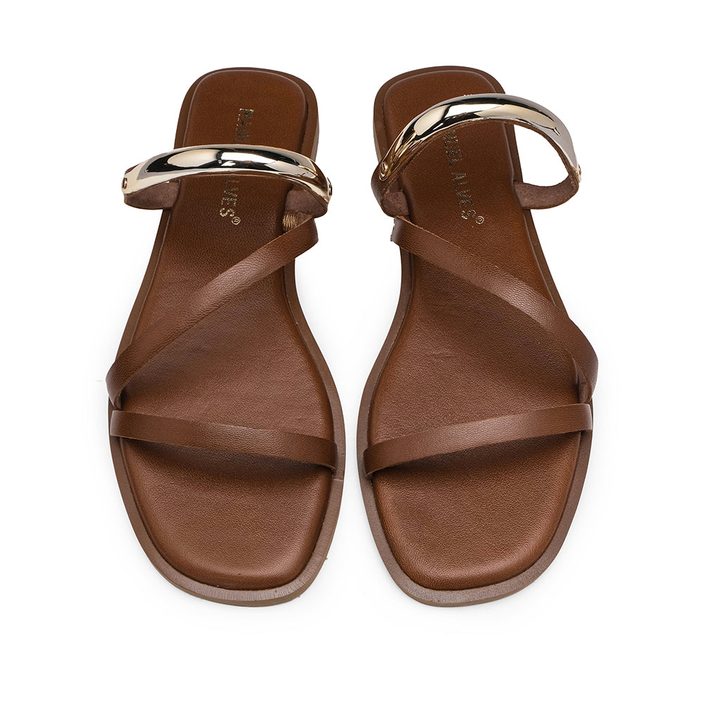 Chinelo Casual Mulher Pele Camel