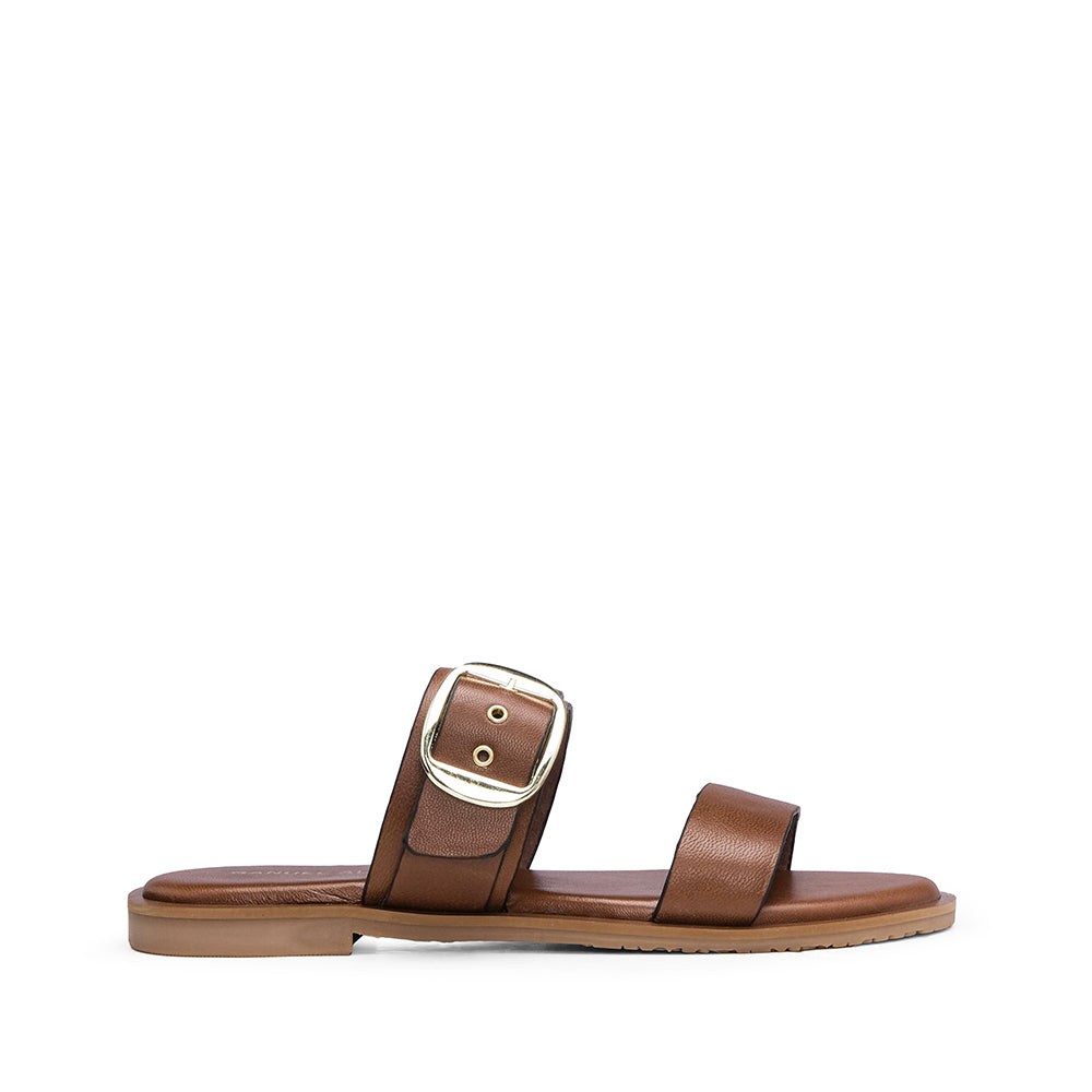 Chinelo Casual Mulher Pele Camel