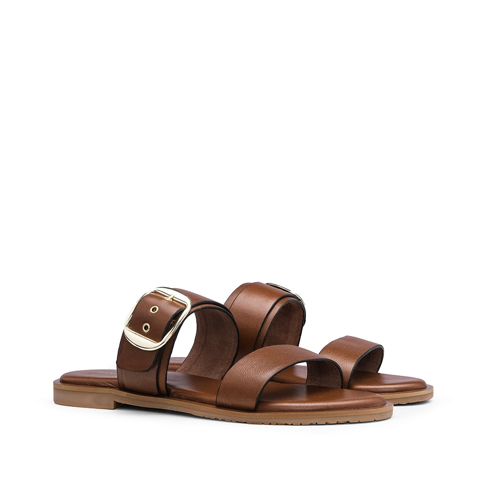 Chinelo Casual Mulher Pele Camel