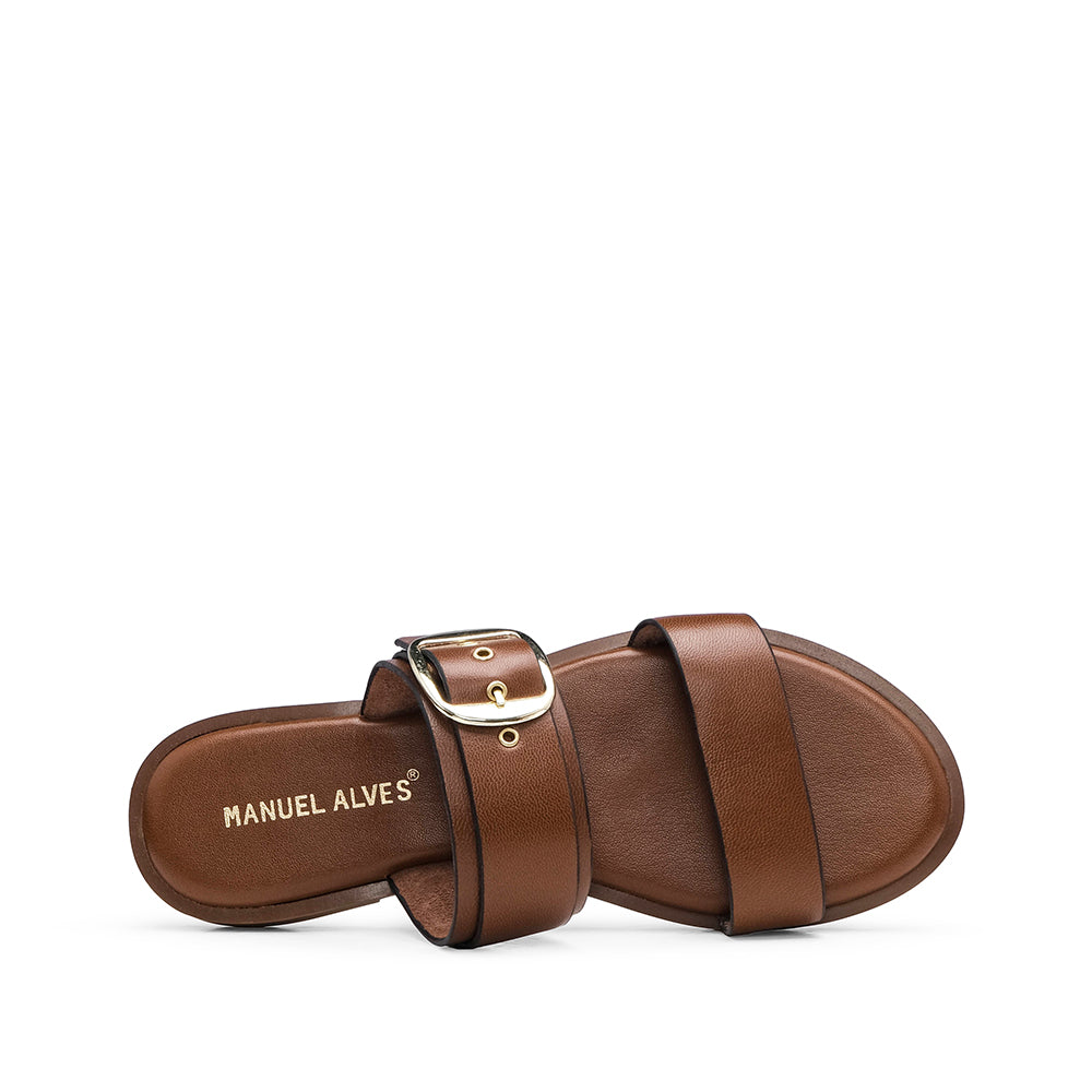 Chinelo Casual Mulher Pele Camel