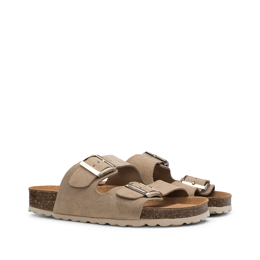 Chinelo Casual Mulher Camurça Taupe