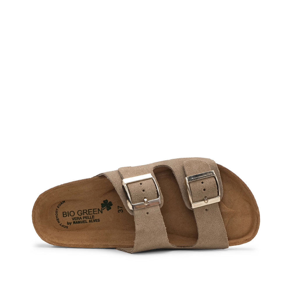 Chinelo Casual Mulher Camurça Taupe