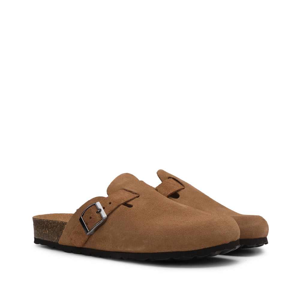Chinelo Salto Raso Mulher Camurça Camel