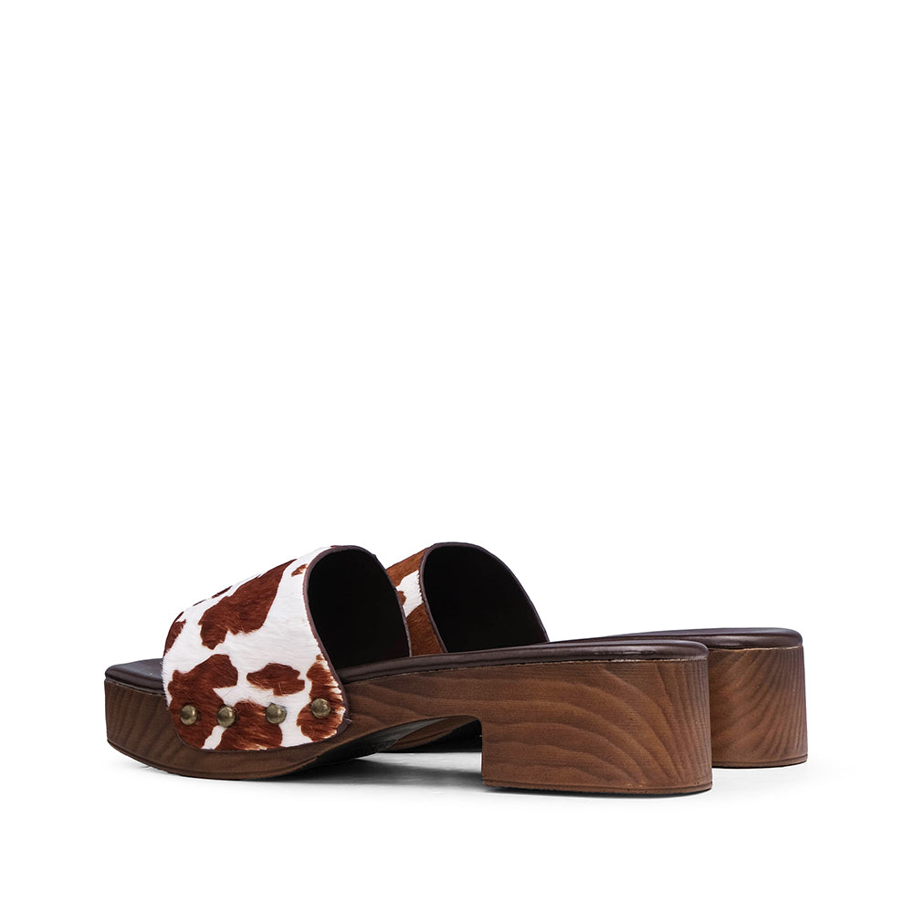 Chinelo Salto Médio Mulher Castanho