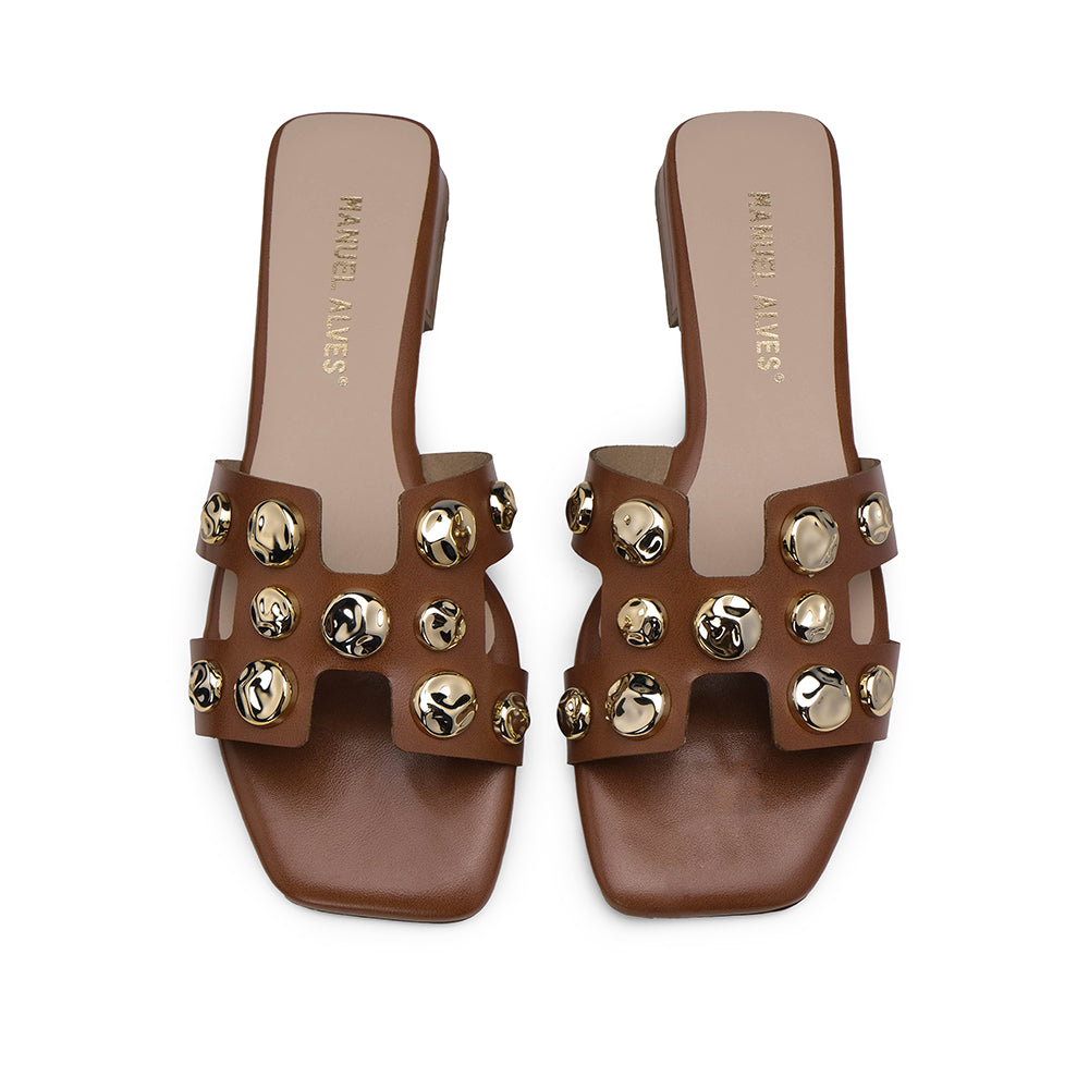 Chinelo Casual Mulher Camel