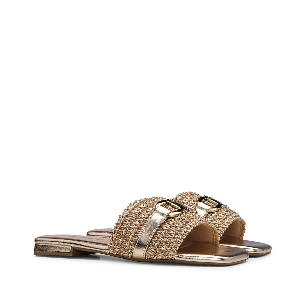 Chinelo Casual Mulher Metalizado Dourado