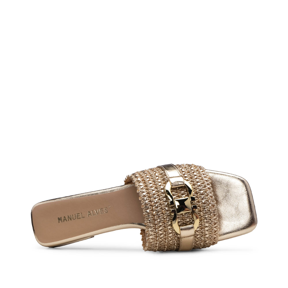 Chinelo Casual Mulher Metalizado Dourado
