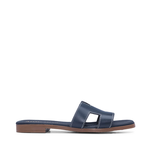 Chinelo Salto Raso Mulher Pele Azul