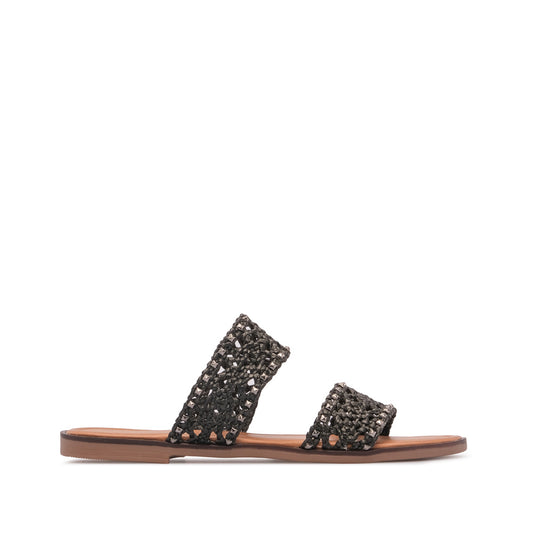 Chinelo Salto Raso Mulher Pele Sintética Preto