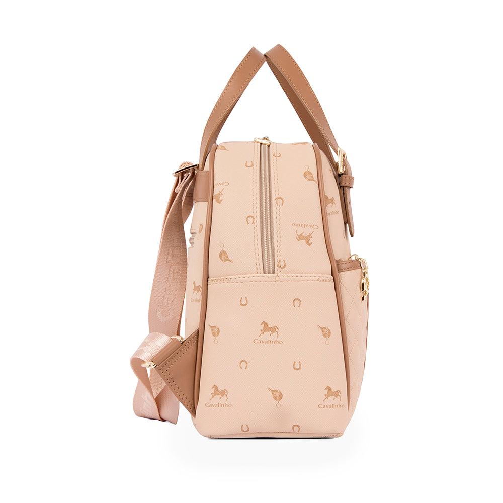 Mala Mochila Mulher Pele Bege