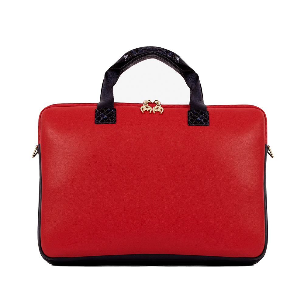 Mala Pastas Mulher Pele Azul E Vermelho