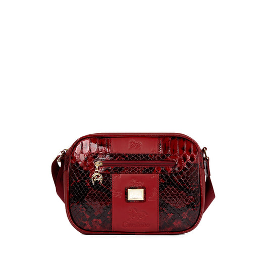 Mala Tiracolo Mulher Pele Bordeaux