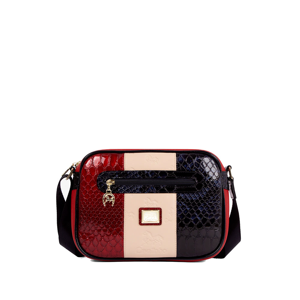 Mala Tiracolo Mulher Pele Azul E Vermelho