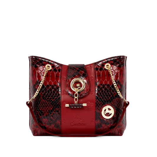 Mala de Ombro Mulher Pele Bordeaux