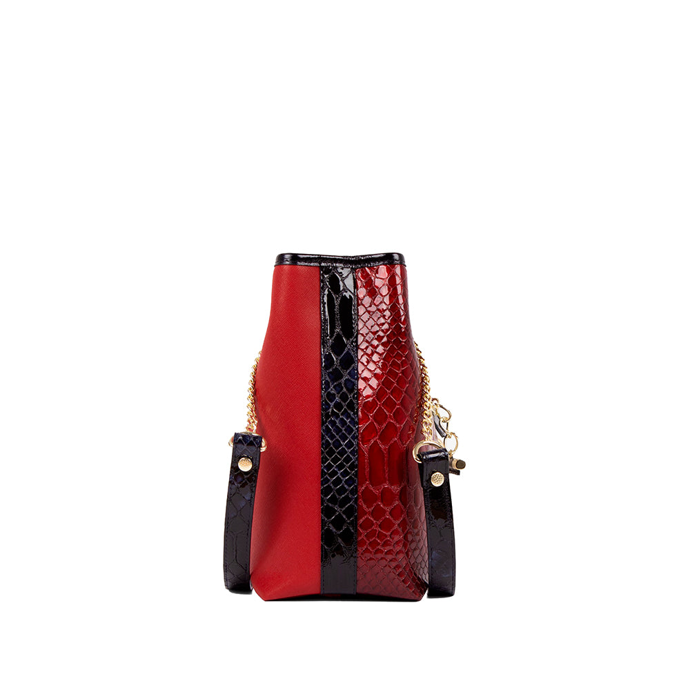 Mala de Ombro Mulher Pele Azul E Vermelho