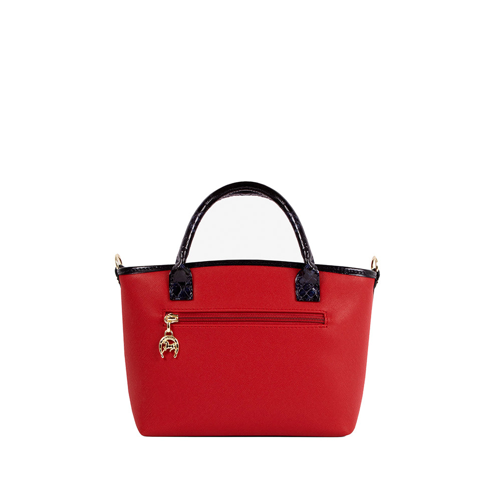 Mala de Mão Mulher Pele Azul E Vermelho