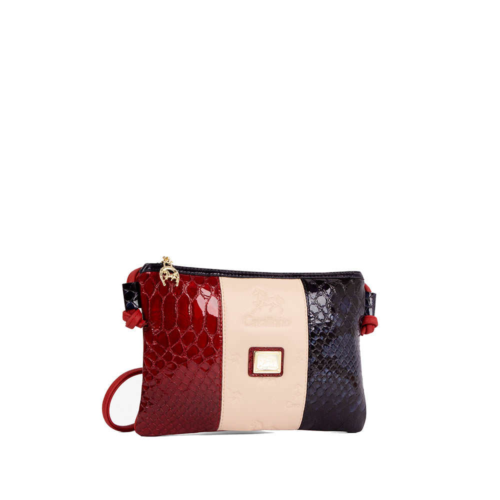 Mala Tiracolo Mulher Pele Azul E Vermelho