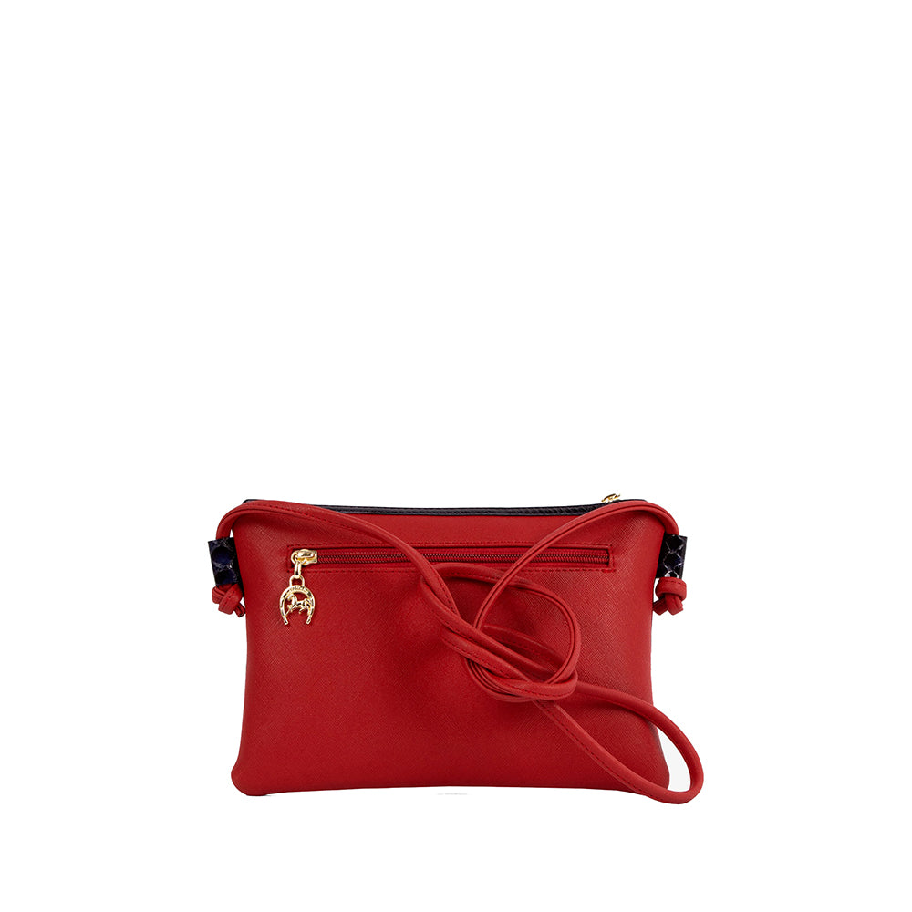 Mala Tiracolo Mulher Pele Azul E Vermelho