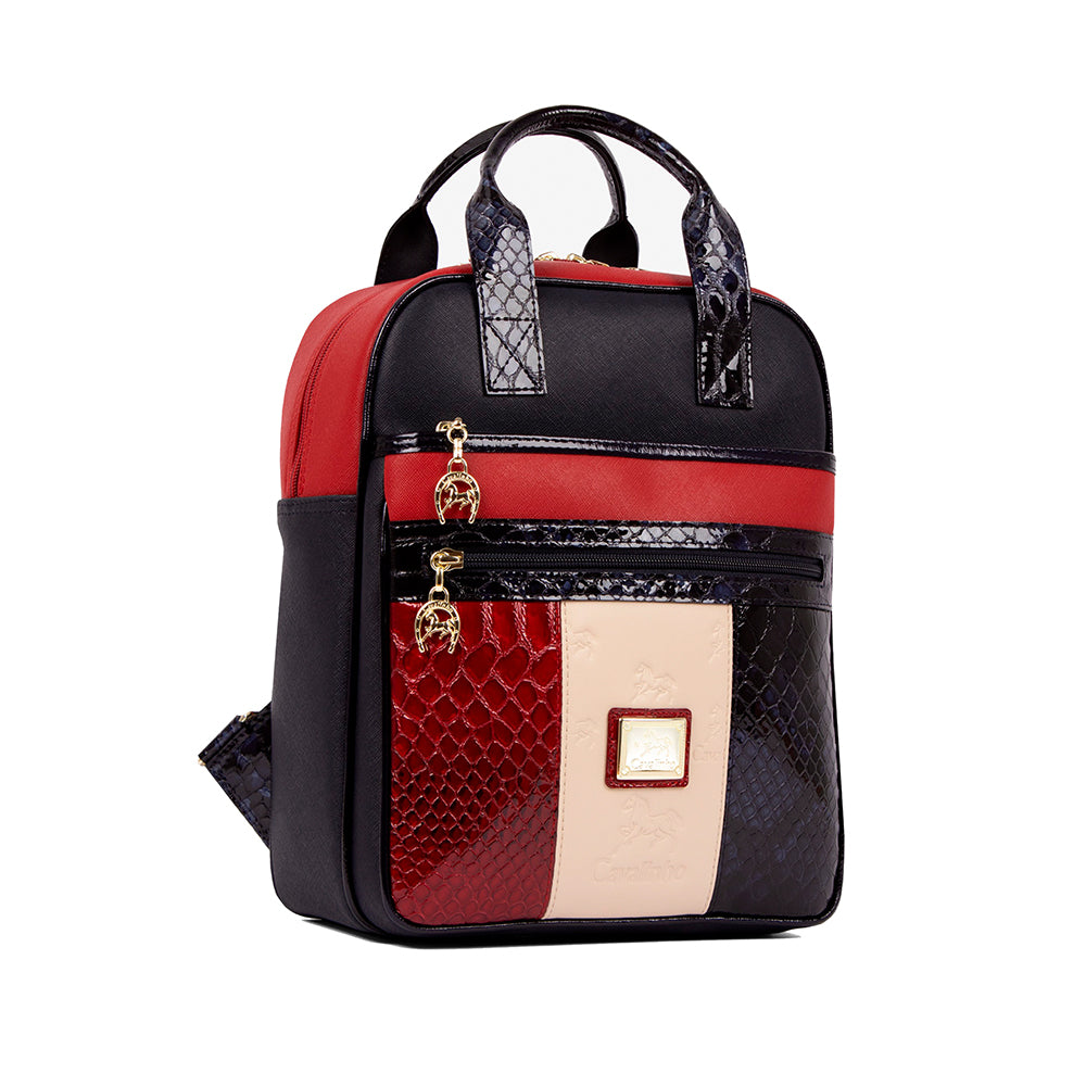 Mala Mochila Mulher Pele Azul E Vermelho