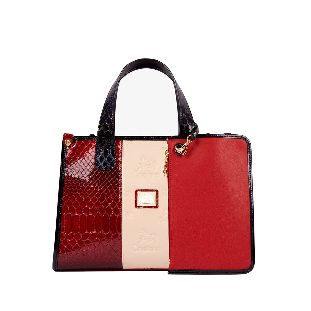 Mala de Mão Mulher Pele Azul E Vermelho