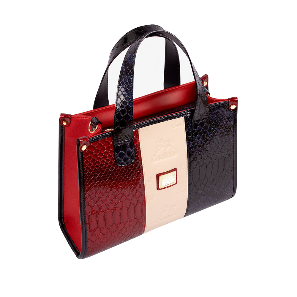 Mala de Mão Mulher Pele Azul E Vermelho