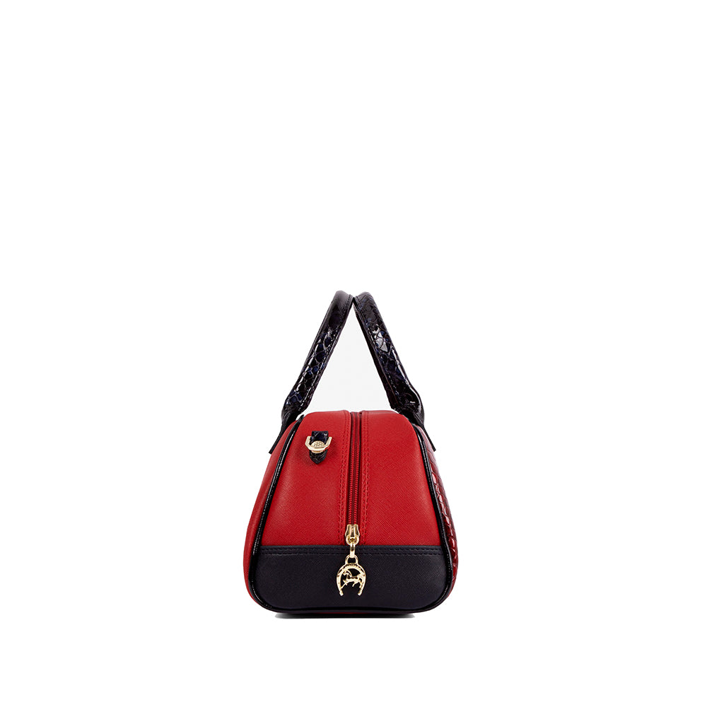 Mala de Mão Mulher Pele Azul E Vermelho