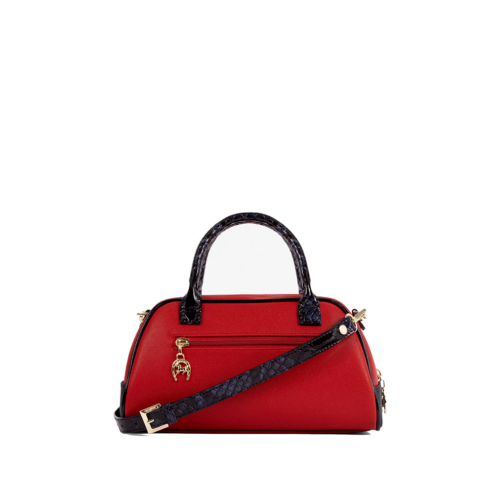 Mala de Mão Mulher Pele Azul E Vermelho