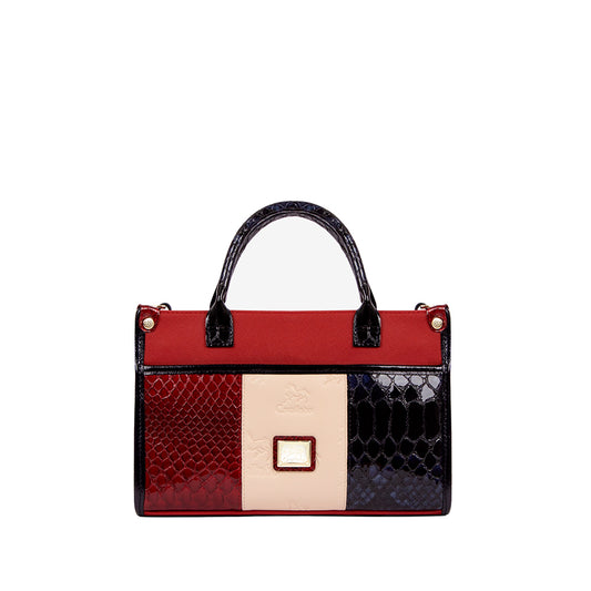 Mala de Mão Mulher Pele Azul E Vermelho