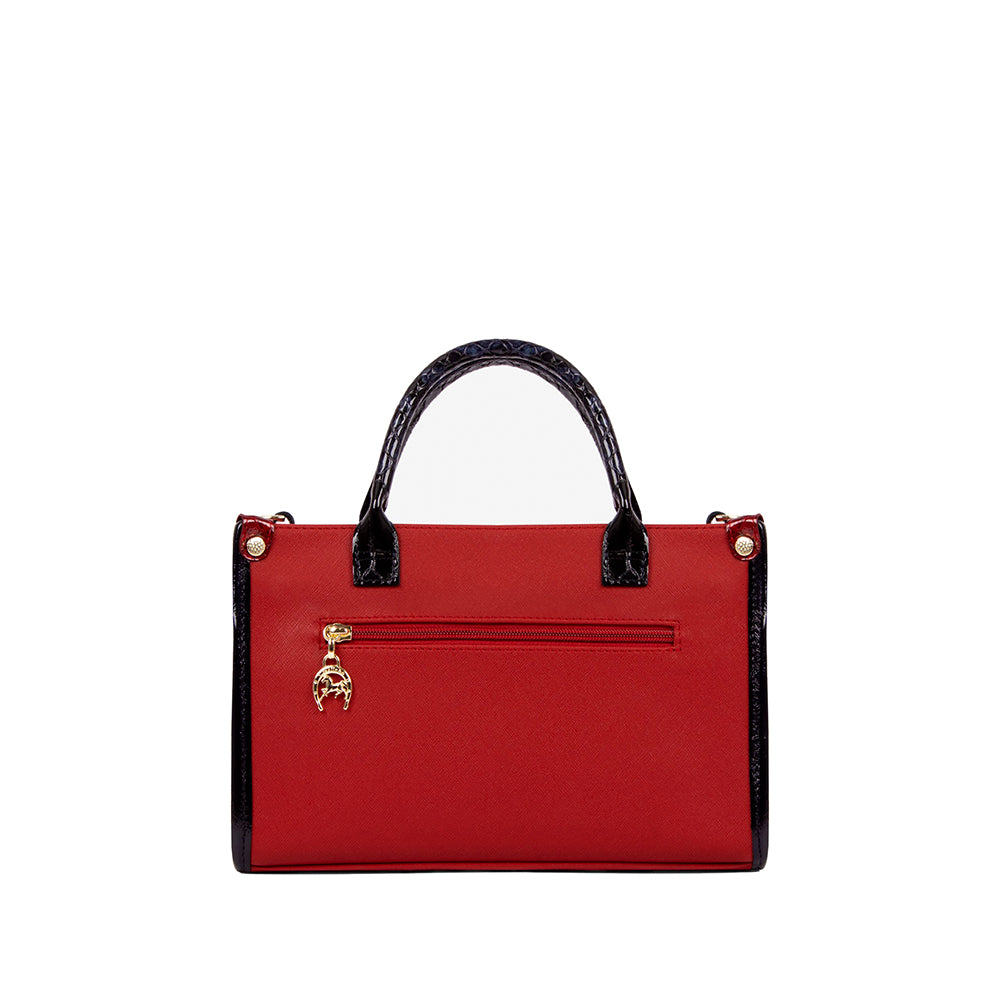 Mala de Mão Mulher Pele Azul E Vermelho