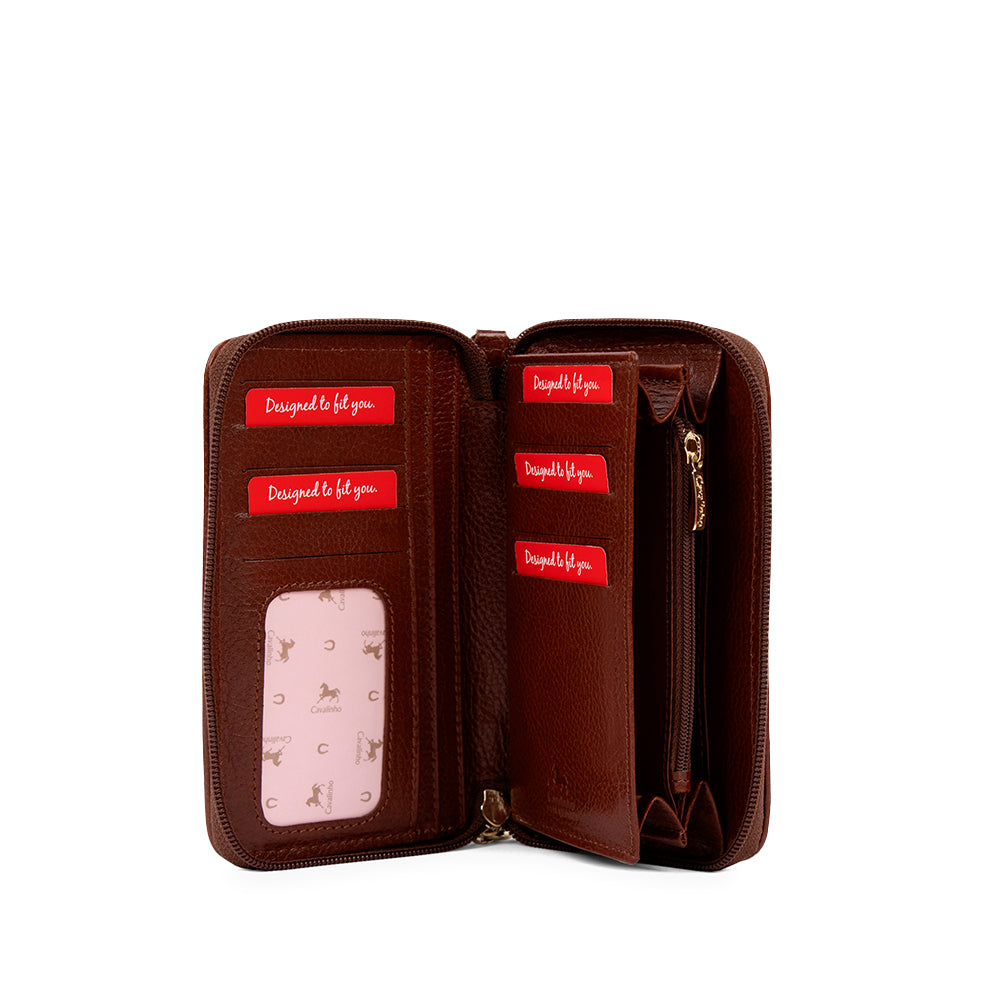 Carteira Mulher Pele Camel