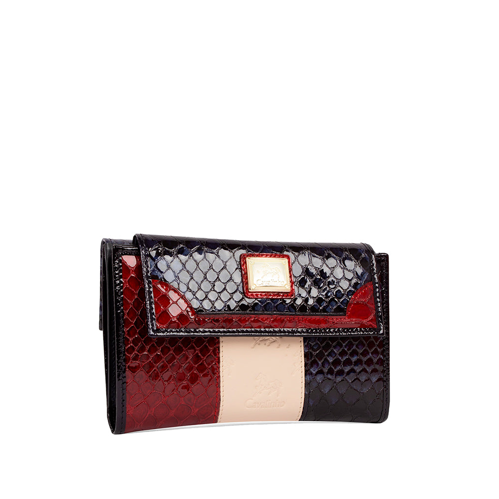 Carteira Mulher Pele Azul E Vermelho