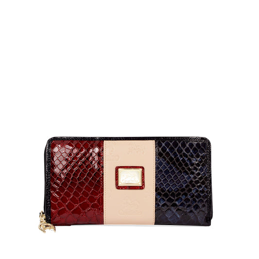 Carteira Mulher Pele Azul E Vermelho