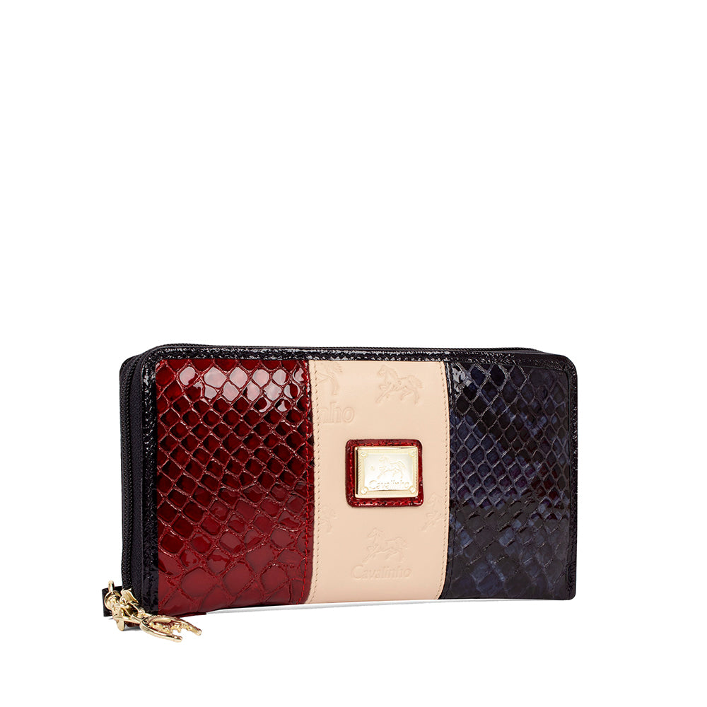 Carteira Mulher Pele Azul E Vermelho