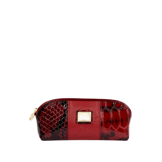 Porta Lápis Mulher Pele  Bordeaux