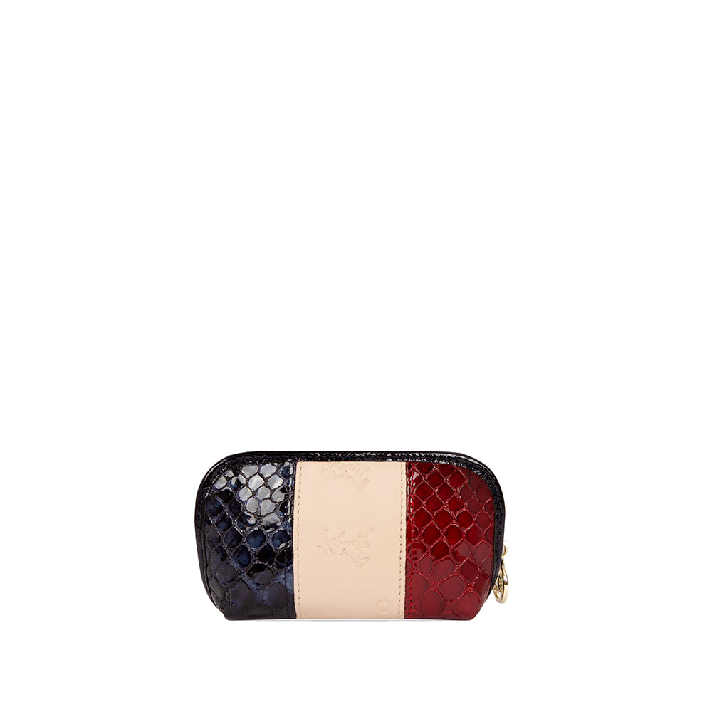 Porta Moedas Mulher Pele Azul E Vermelho